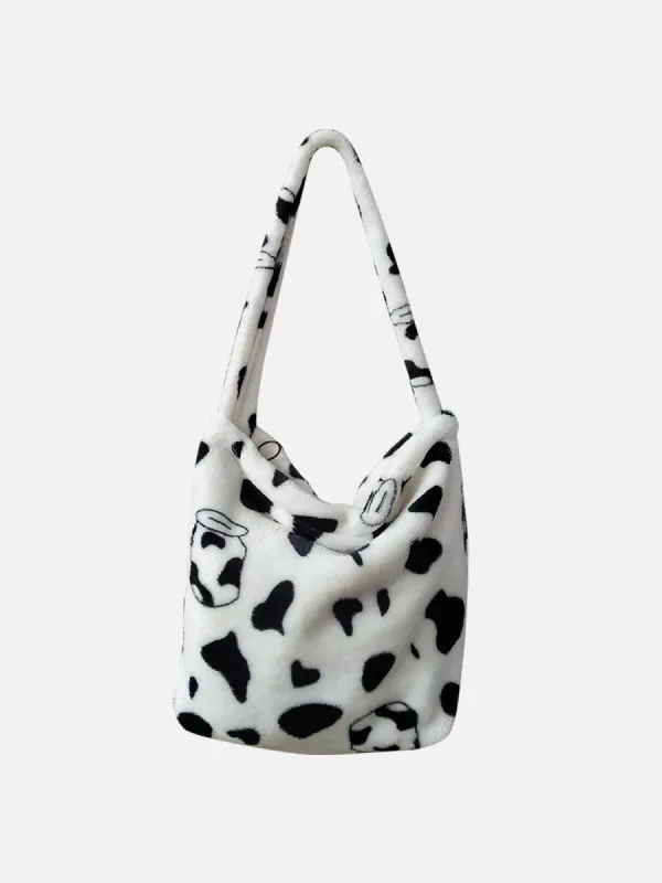 Cute Cow Pattern Sherpa Shoulder Bag sold by Aelfric Eden