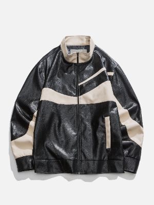 Aelfric Eden Patchwork Racing Faux Leather Jacket sold by Aelfric Eden