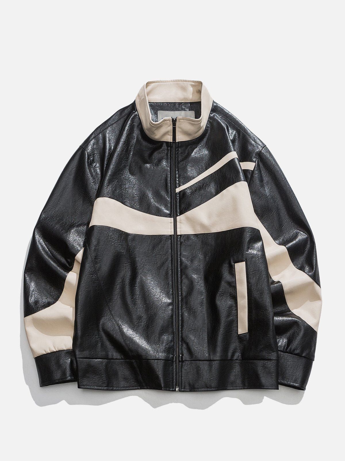 Aelfric Eden Patchwork Racing Faux Leather Jacket sold by Aelfric Eden