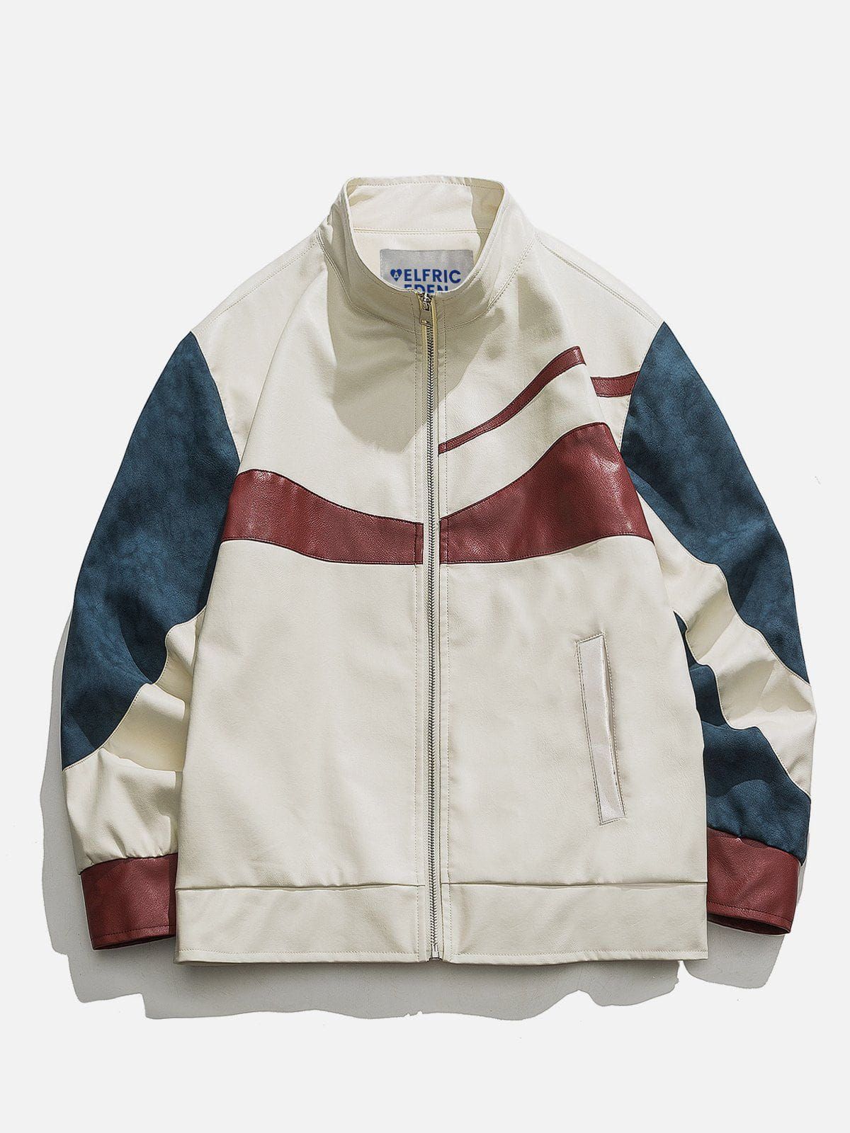 Aelfric Eden Patchwork Racing Faux Leather Jacket sold by Aelfric Eden product image thumbnail 2