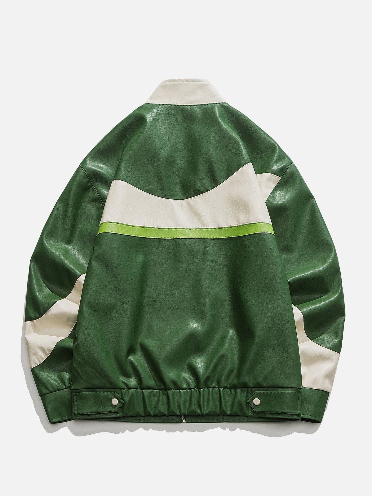 Aelfric Eden Patchwork Racing Faux Leather Jacket sold by Aelfric Eden product image thumbnail 5