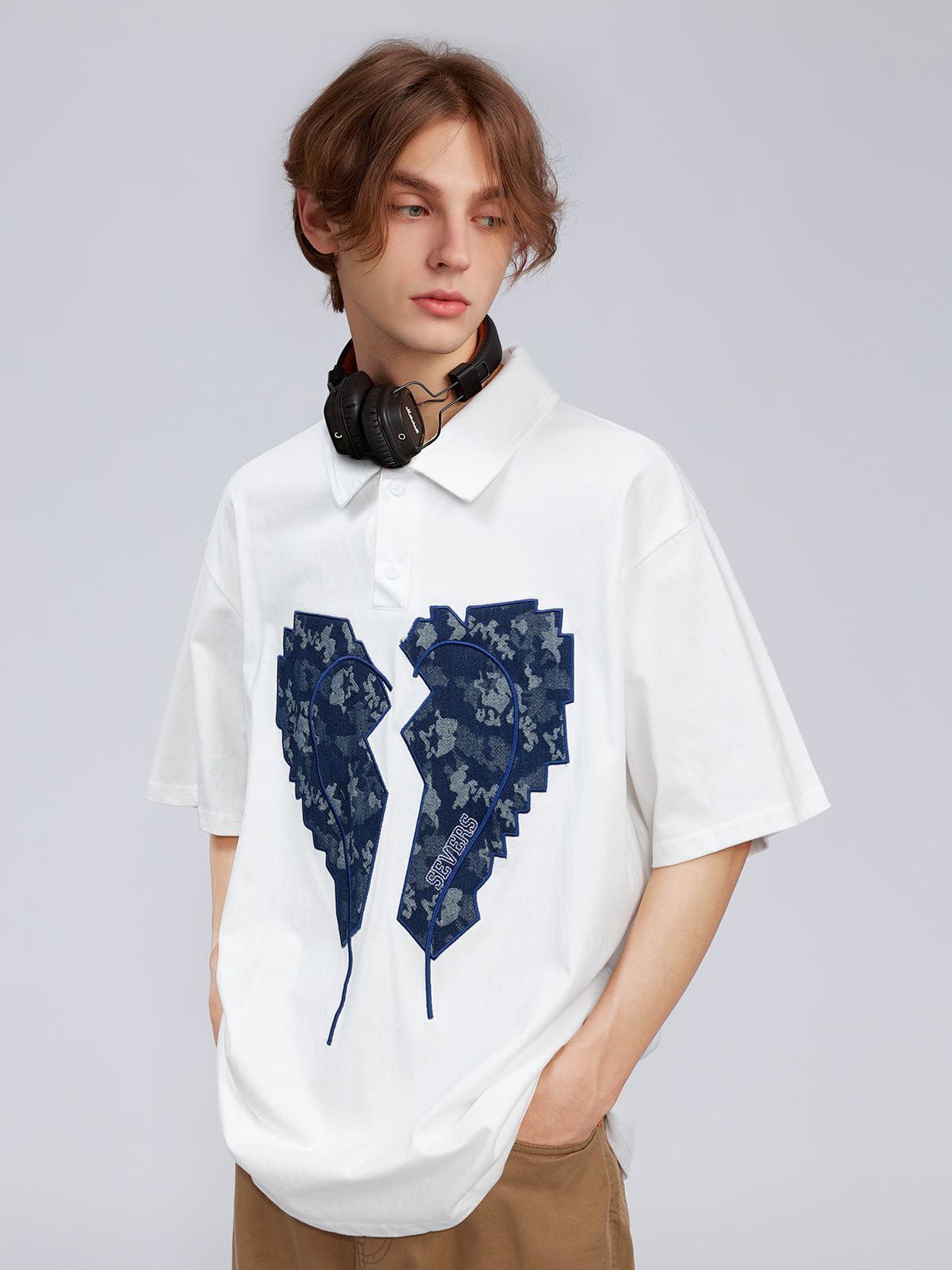 Embroidery Split Heart Tee sold by Aelfric Eden product image thumbnail 2