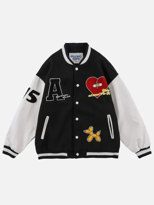 Aelfric Eden Letter Love Flocking Varsity Jacket sold by Aelfric Eden