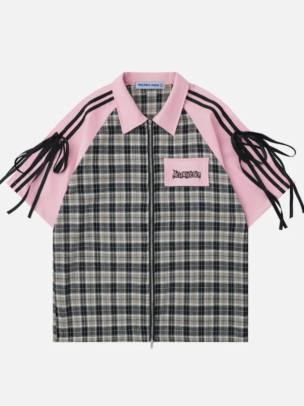 Aelfric Eden Plaid Strap Short Sleeve Shirt sold by Aelfric Eden