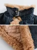 Aelfric Eden Denim Patchwork Sherpa Coat sold by Aelfric Eden