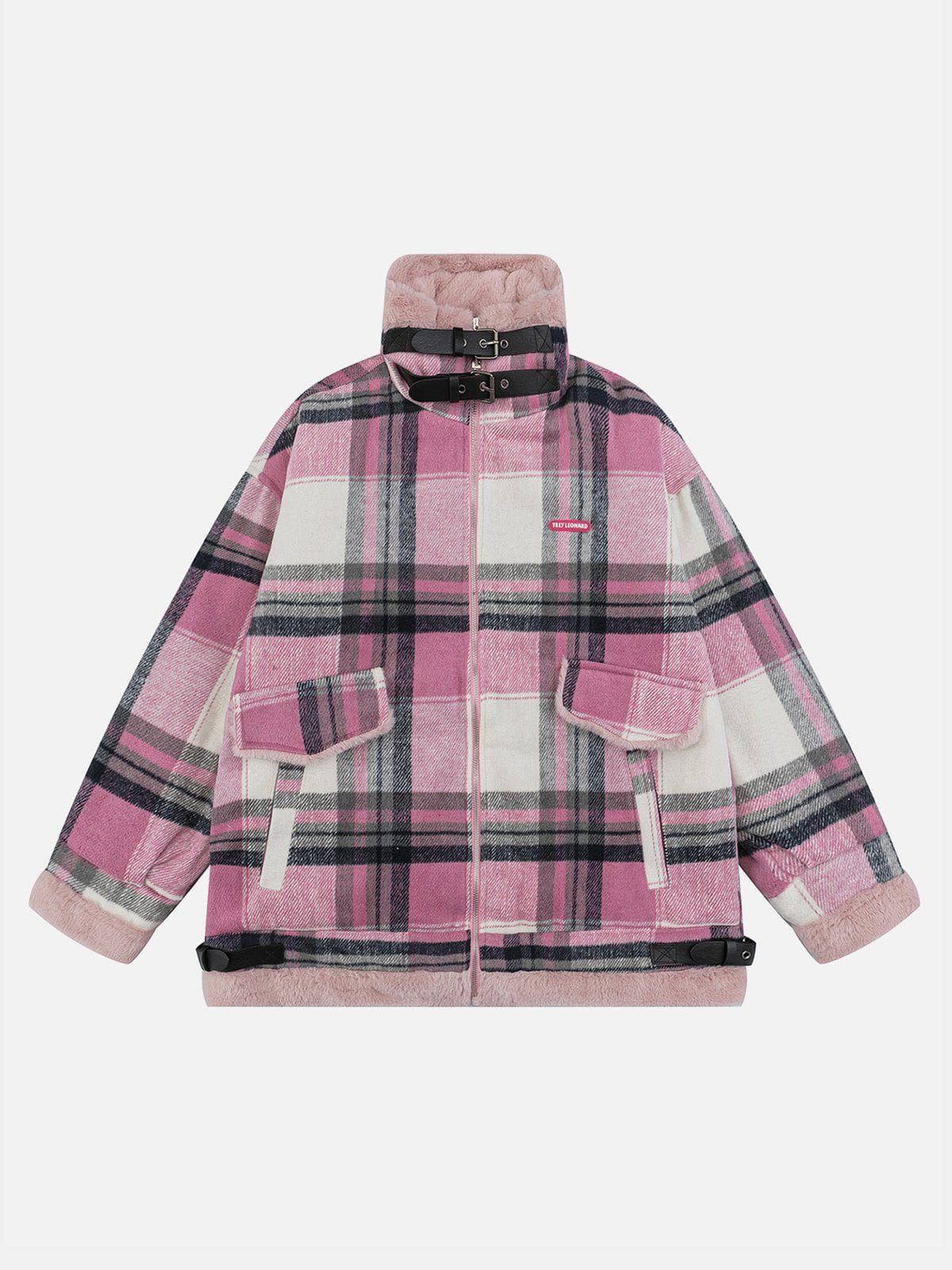 Aelfric Eden Plaid Stand Collar Winter Coat sold by Aelfric Eden product image thumbnail 2