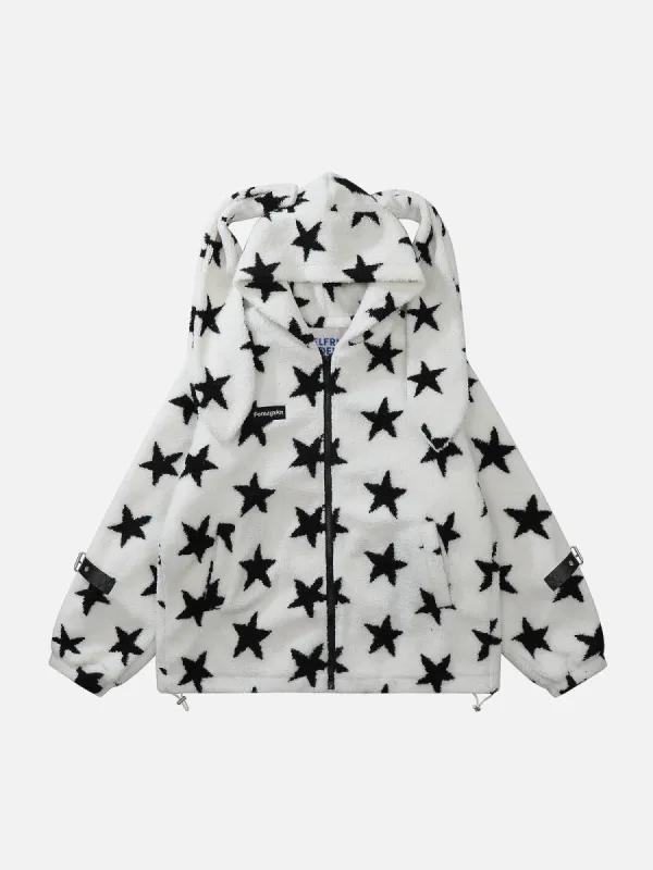 Aelfric Eden Multi Star Rabbit Ear Sherpa Coat sold by Aelfric Eden