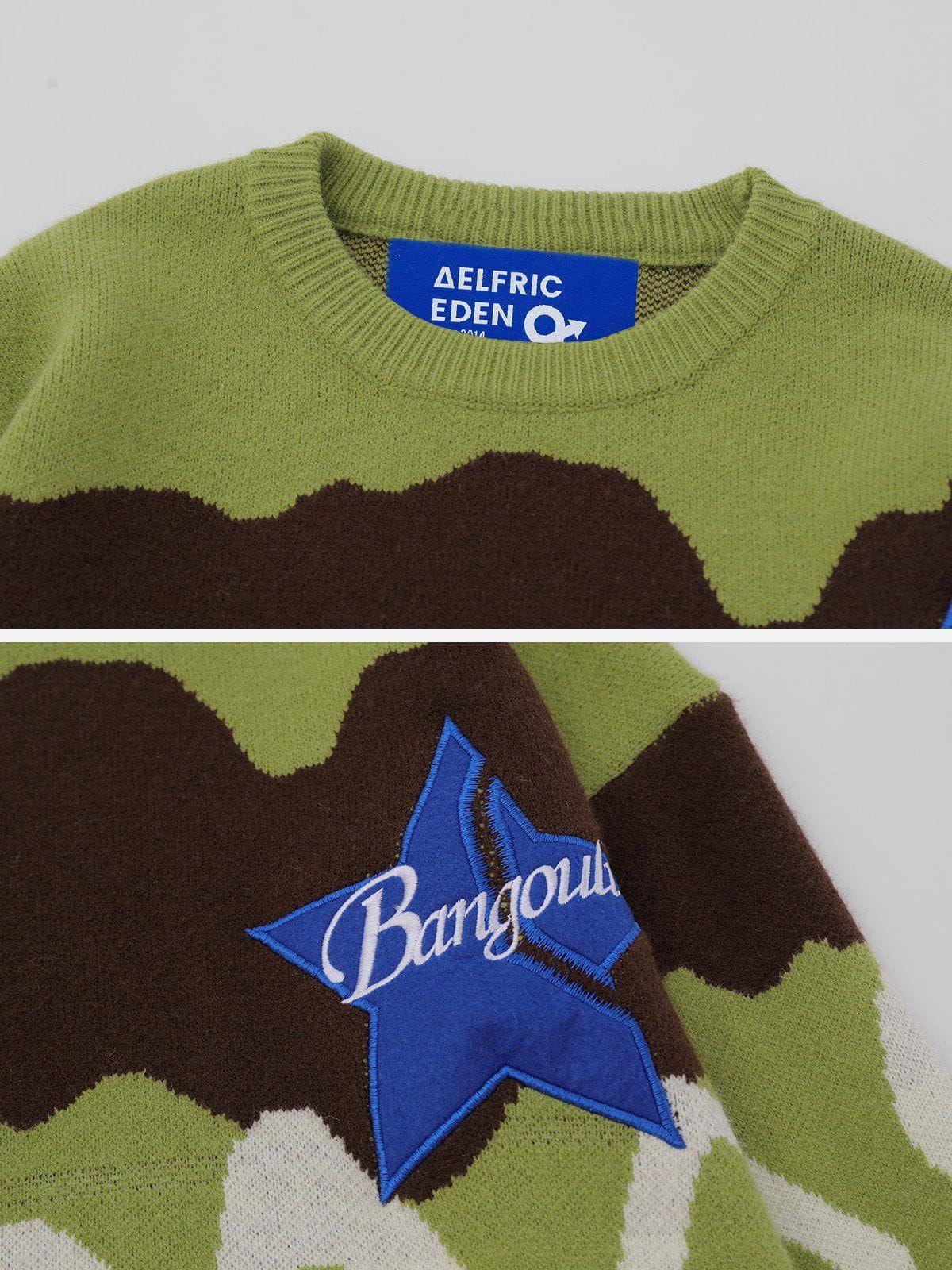 Aelfric Eden Twisted Stripes Star Applique Sweater sold by Aelfric Eden product image thumbnail 4