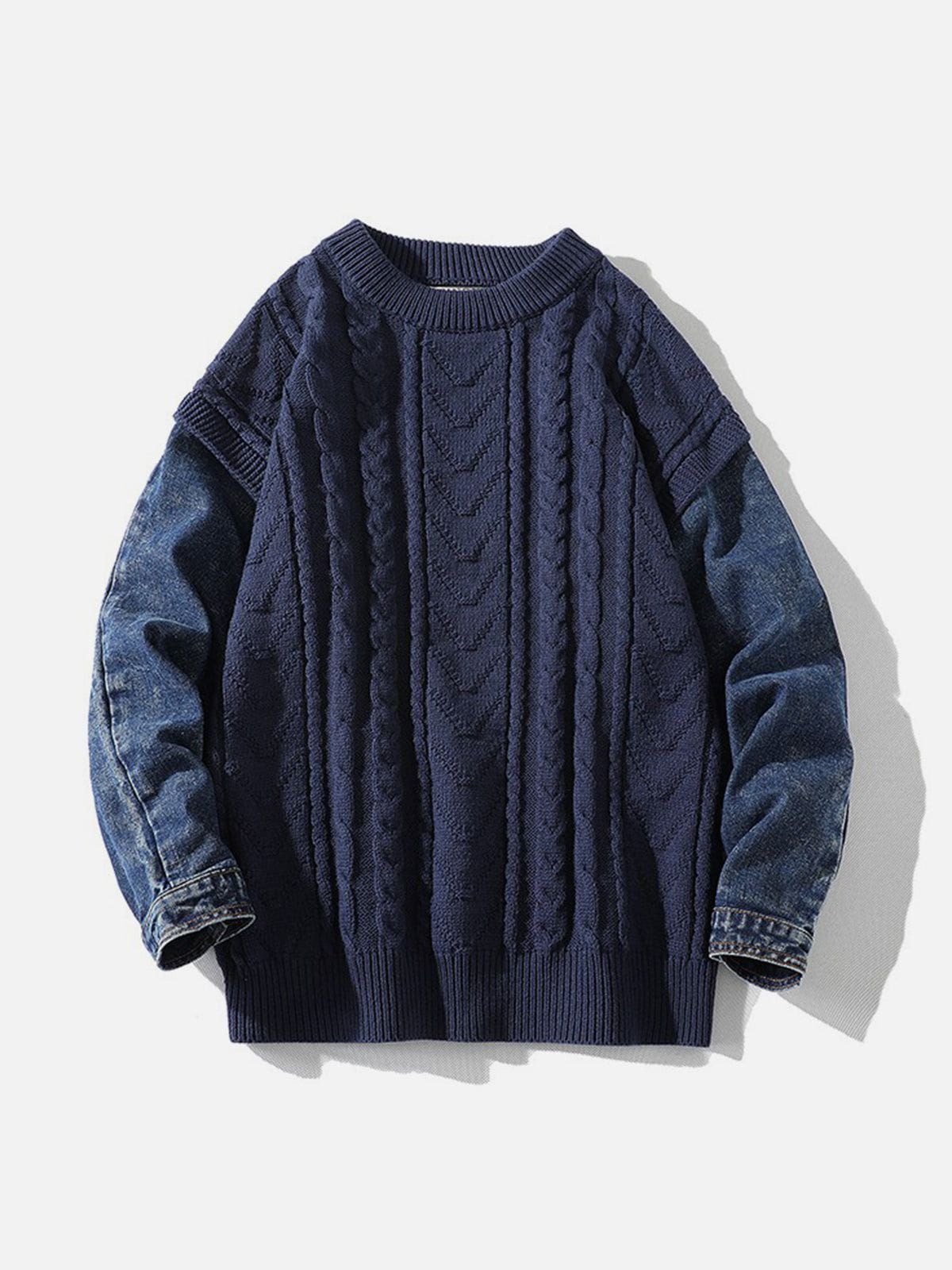 Aelfric Eden Vintage Denim Patchwork Sweater sold by Aelfric Eden product image thumbnail 4