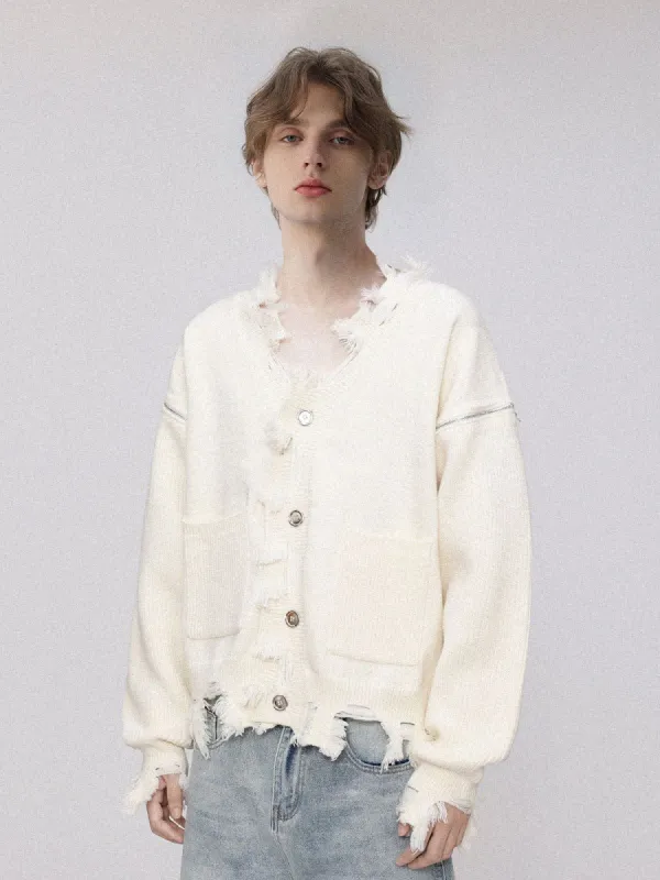 Aelfric Eden Removable sleeves Distressed Cardigan @nevebrokedawg sold by Aelfric Eden