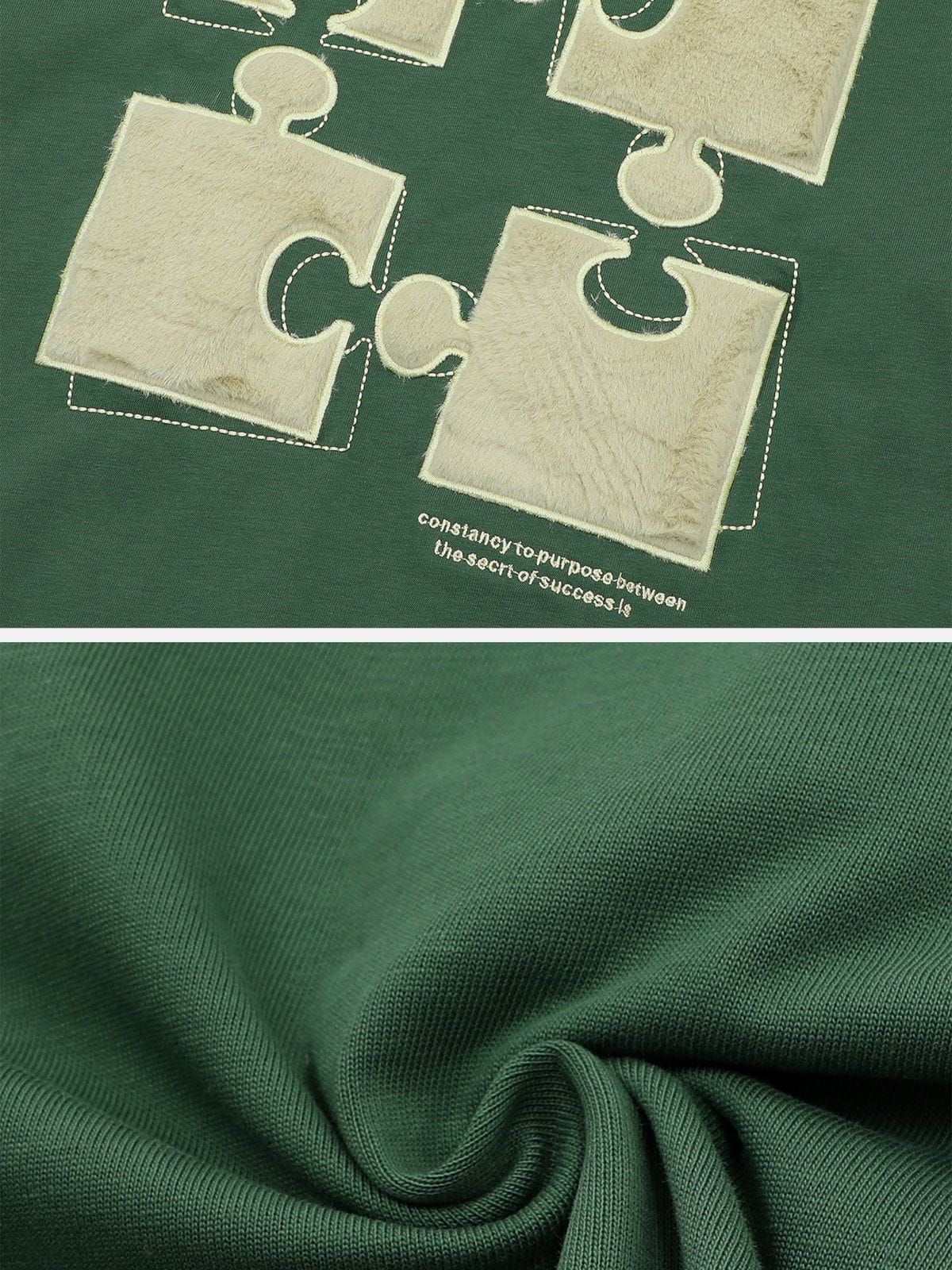 Aelfric Eden Puzzle Pattern Flocked Embroidered Tee sold by Aelfric Eden product image thumbnail 5