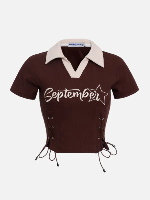 Embroidery Side Drawstring Fold-over Star Shirt sold by Aelfric Eden