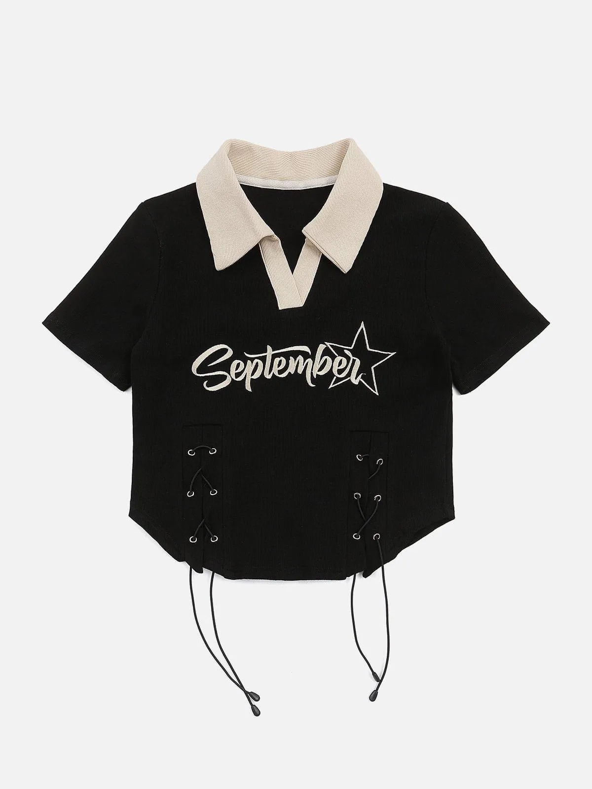 Embroidery Side Drawstring Fold-over Star Shirt sold by Aelfric Eden product image thumbnail 3