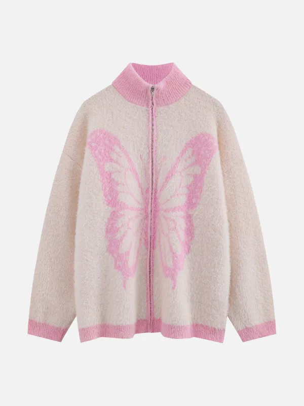 Aelfric Eden Butterfly Pattern Zip Up Cardigan sold by Aelfric Eden