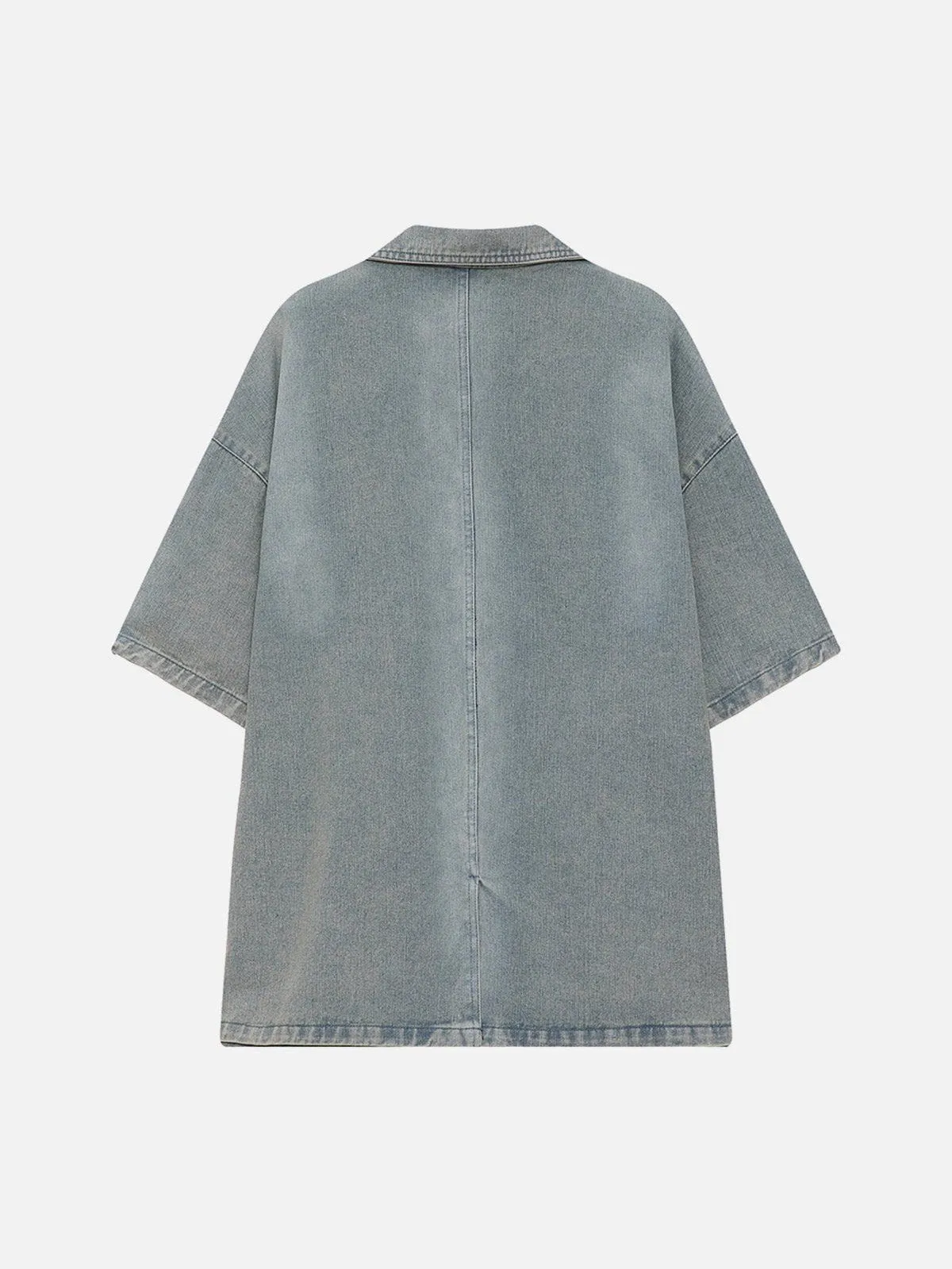 Aelfric Eden Washed Denim Short Sleeve Shirt sold by Aelfric Eden product image thumbnail 3