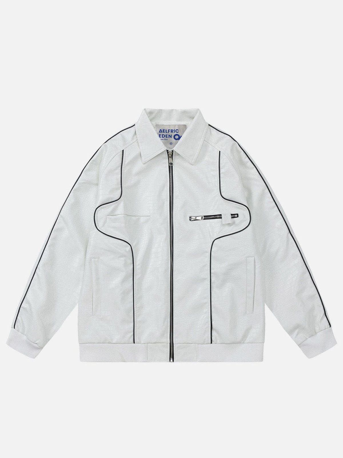 Aelfric Eden Line Patchwork Zip Up Leather Jacket sold by Aelfric Eden