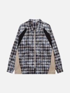 Aelfric Eden Plaid Patchwork Long Sleeve Shirt sold by Aelfric Eden
