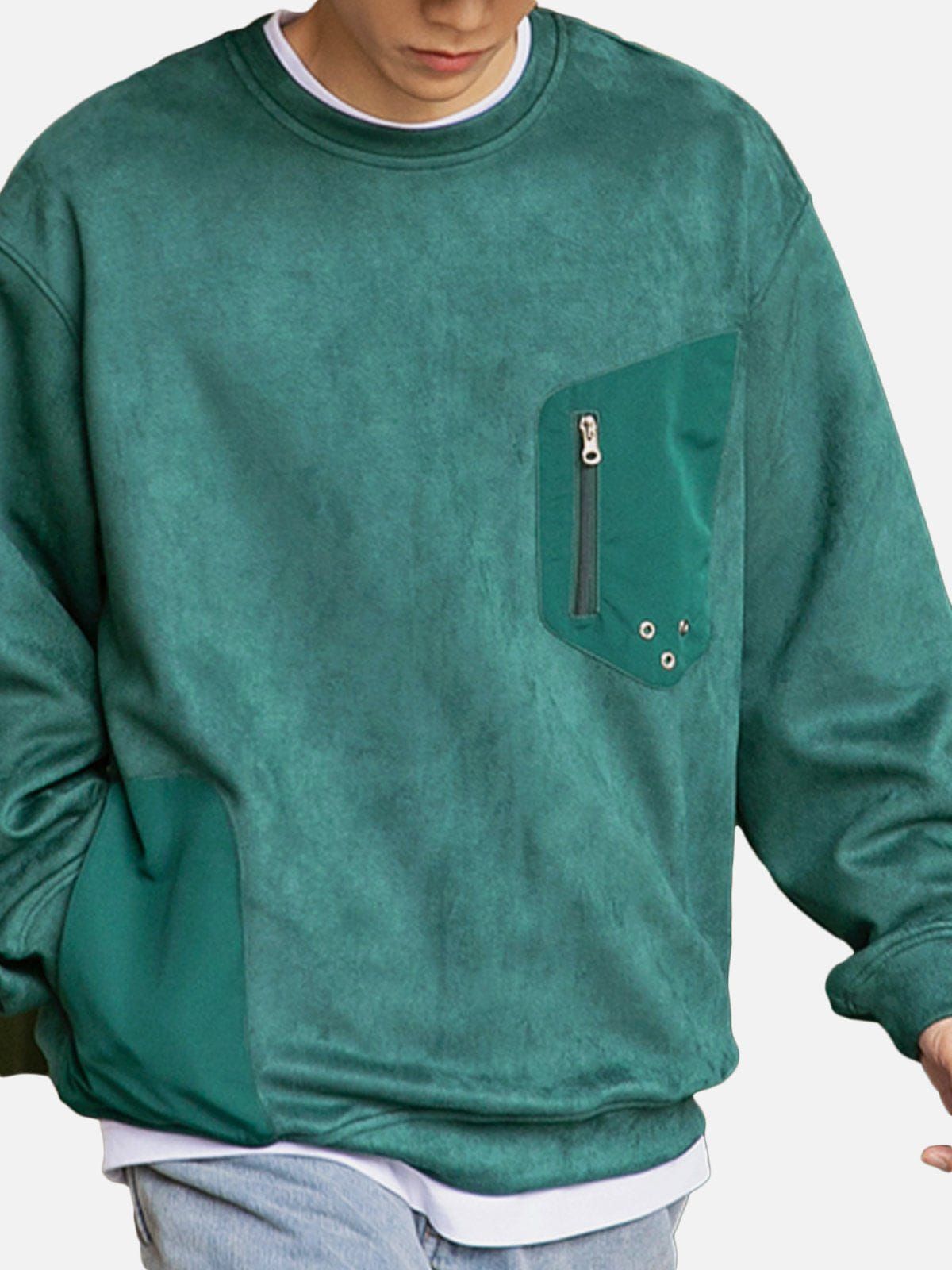 Patchwork Decorate Foam Printing Sweatshirt sold by Aelfric Eden product image thumbnail 4
