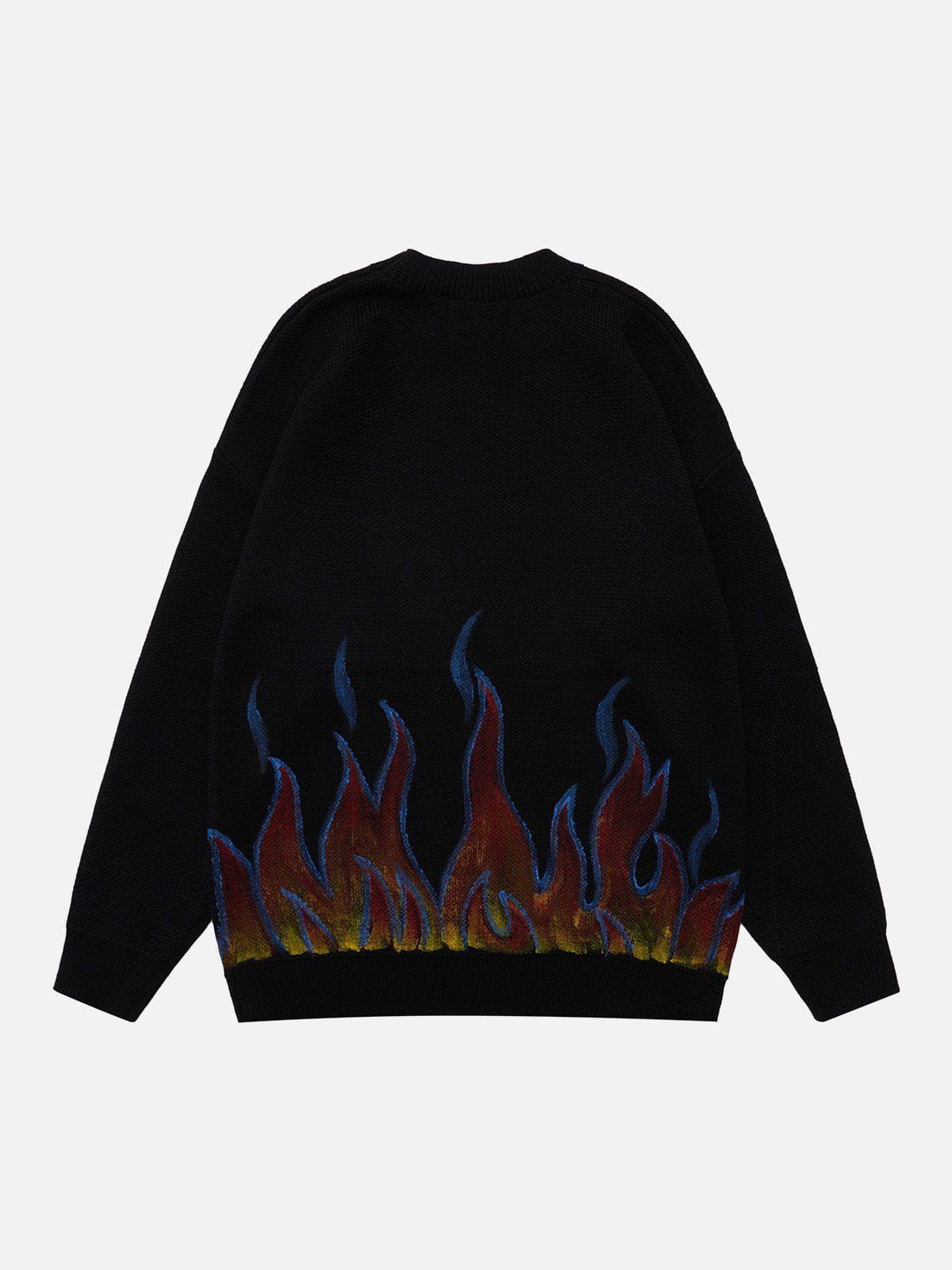 Aelfric Eden Vintage Lettering Flame Print Sweater sold by Aelfric Eden product image thumbnail 2