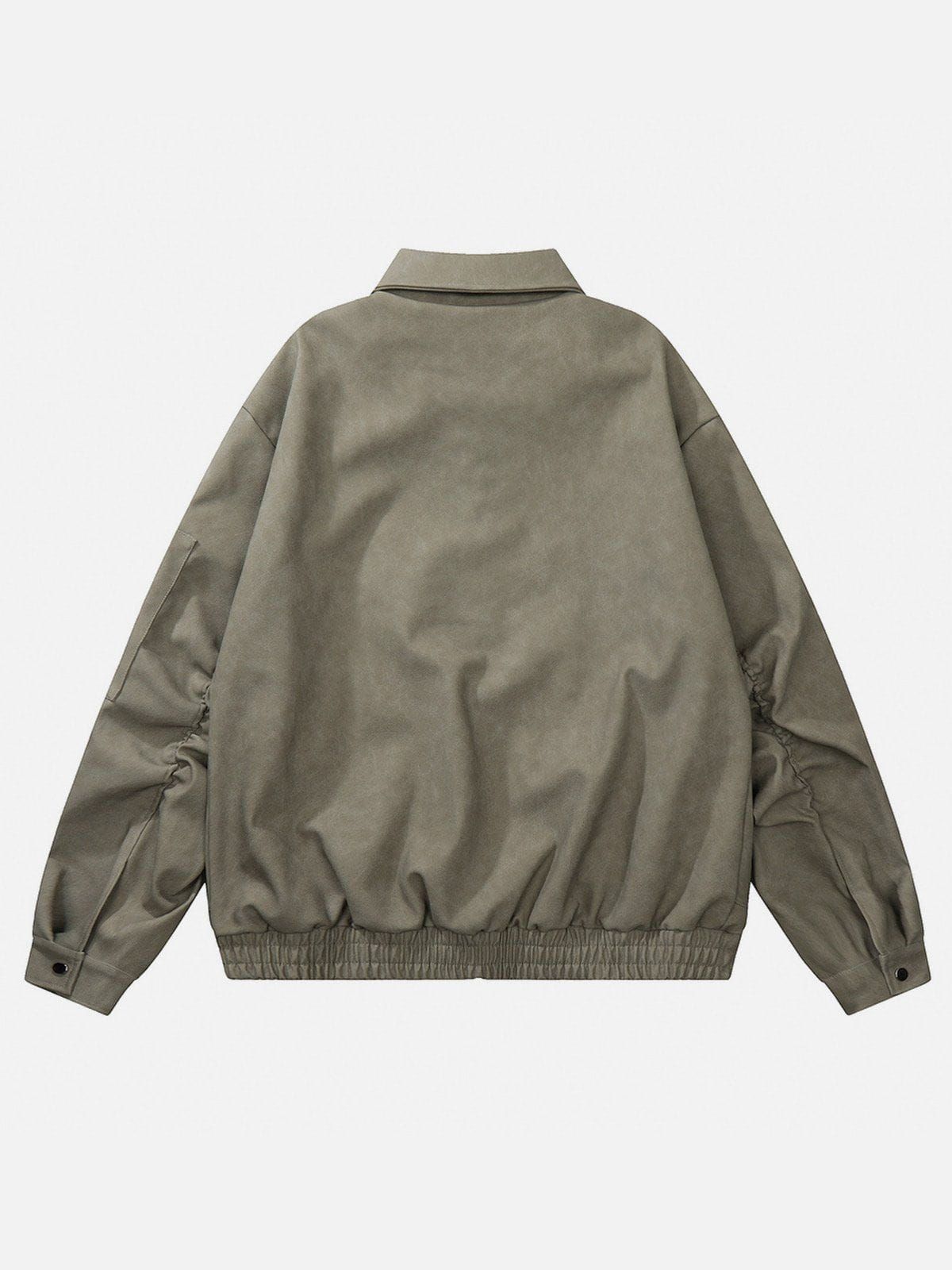 Aelfric Eden Solid ZIP UP Leather Jacket sold by Aelfric Eden product image thumbnail 3