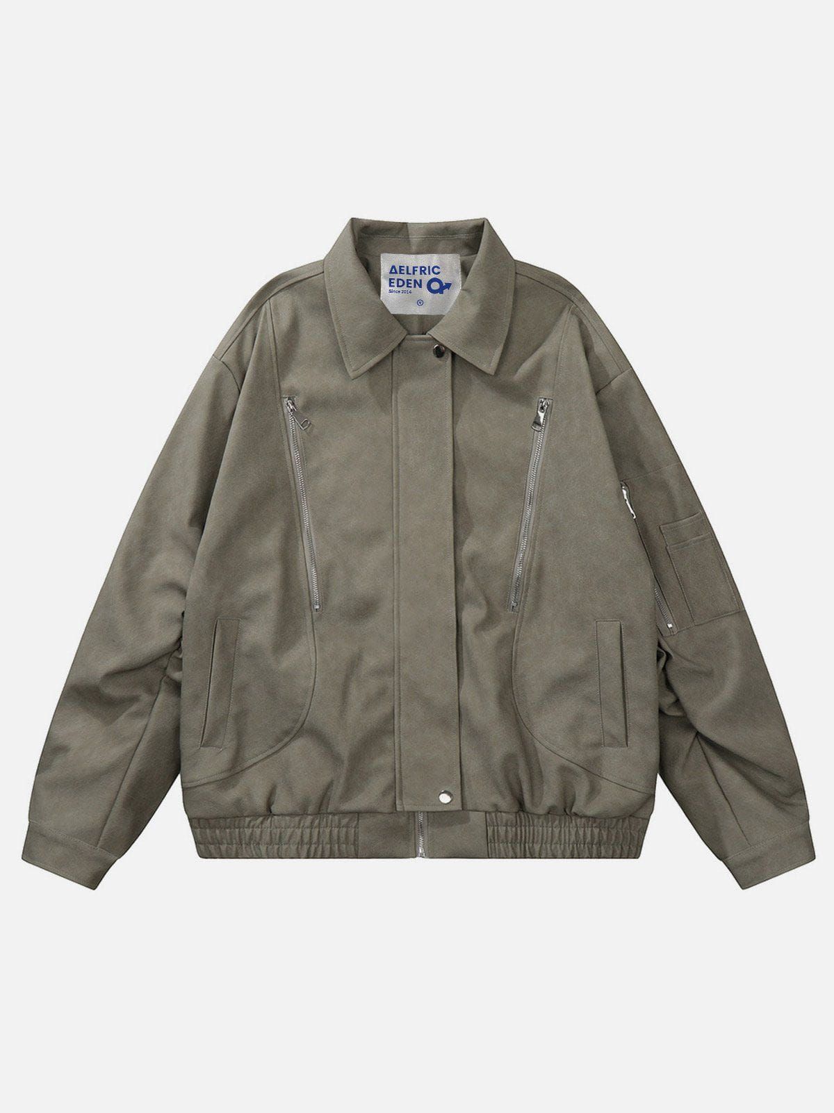 Aelfric Eden Solid ZIP UP Leather Jacket sold by Aelfric Eden