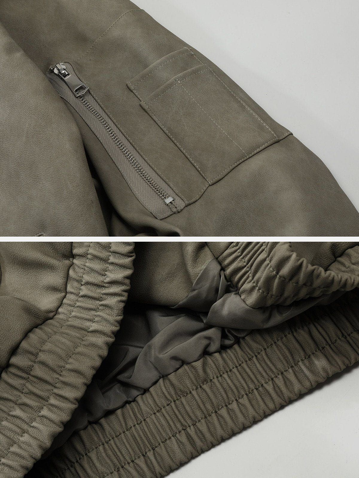 Aelfric Eden Solid ZIP UP Leather Jacket sold by Aelfric Eden product image thumbnail 4