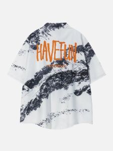 Aelfric Eden Tie Dye Letter Print Short Sleeve Shirts sold by Aelfric Eden