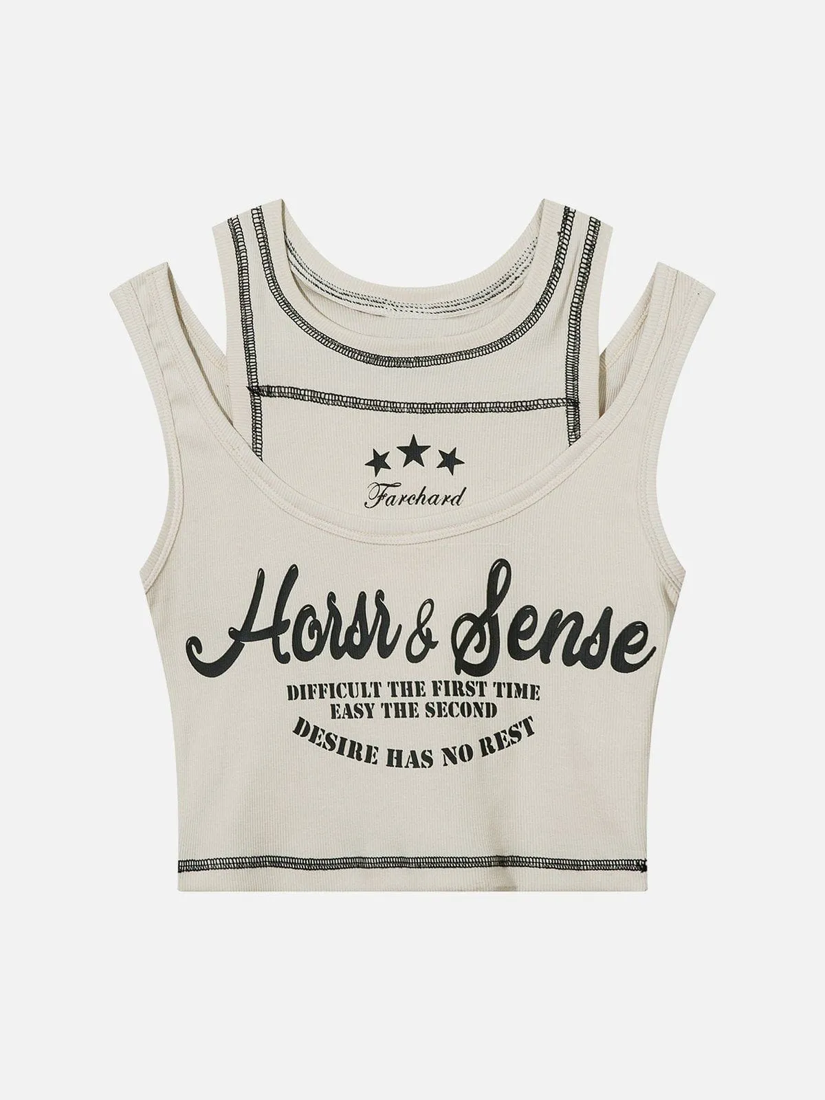 Exposed Seam Design Shoulder Cutout Tank Top sold by Aelfric Eden product image thumbnail 3