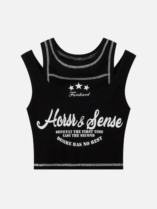 Exposed Seam Design Shoulder Cutout Tank Top sold by Aelfric Eden