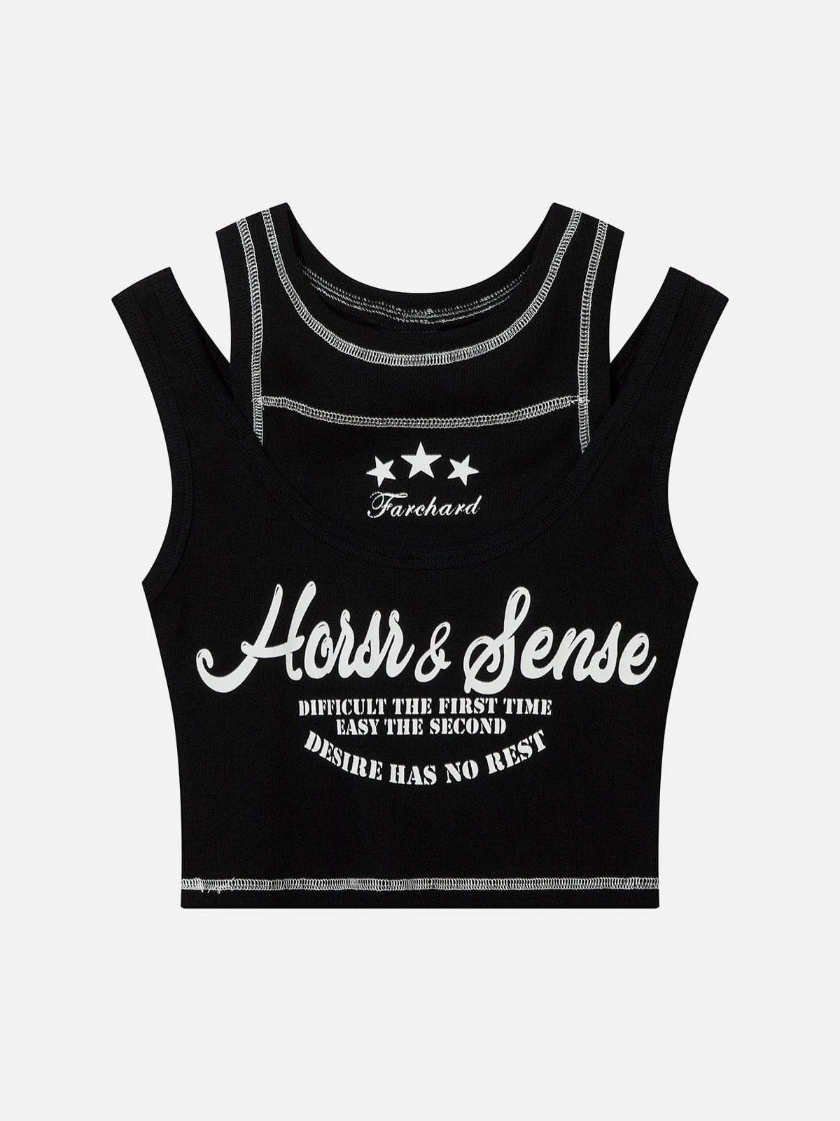 Exposed Seam Design Shoulder Cutout Tank Top sold by Aelfric Eden