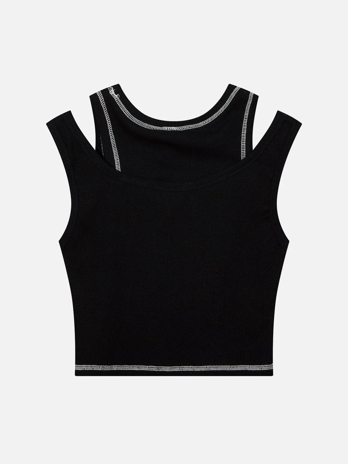 Exposed Seam Design Shoulder Cutout Tank Top sold by Aelfric Eden product image thumbnail 2
