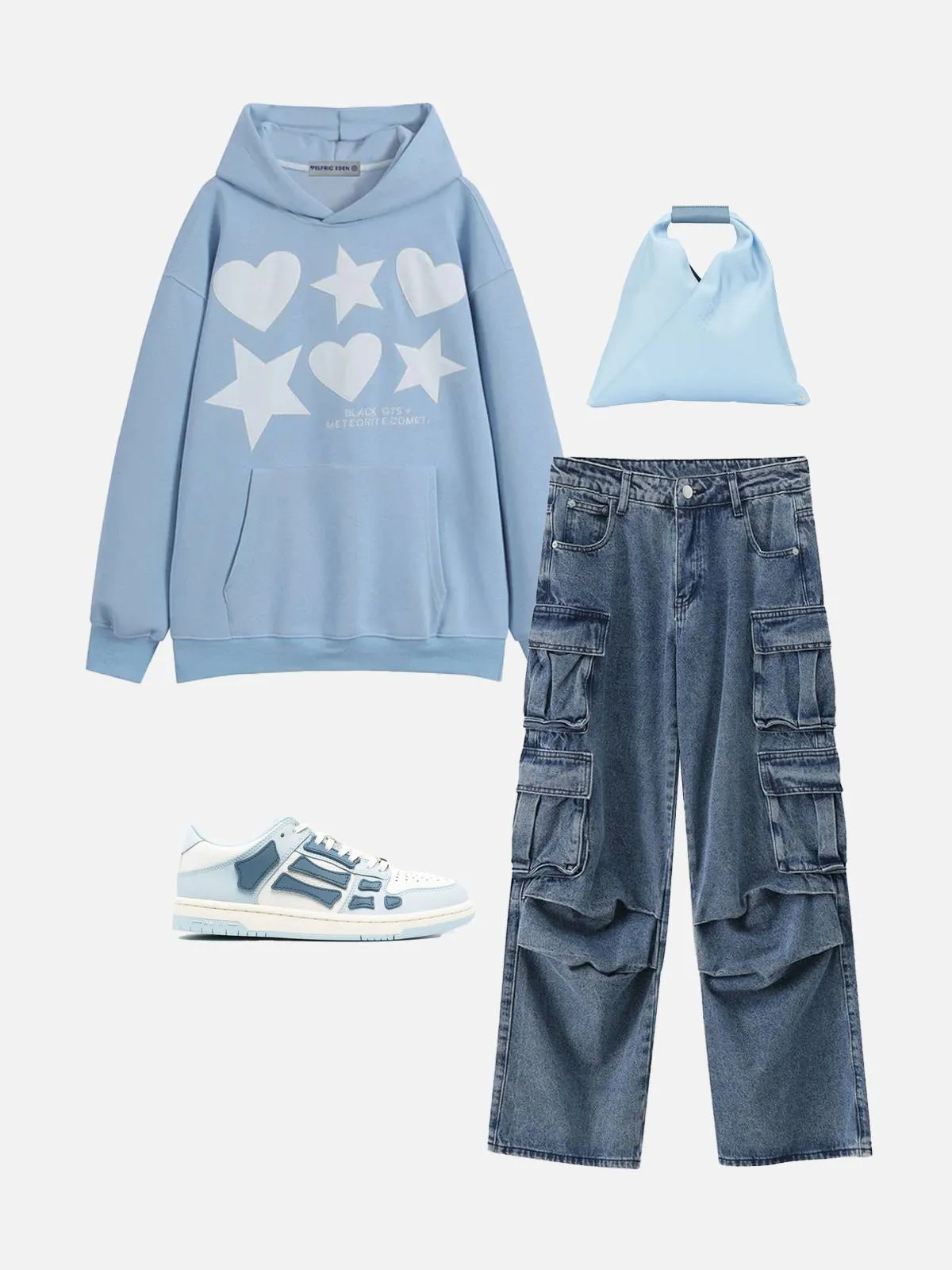 Aelfric Eden Embroidery Star Heart Hoodie sold by Aelfric Eden product image thumbnail 2