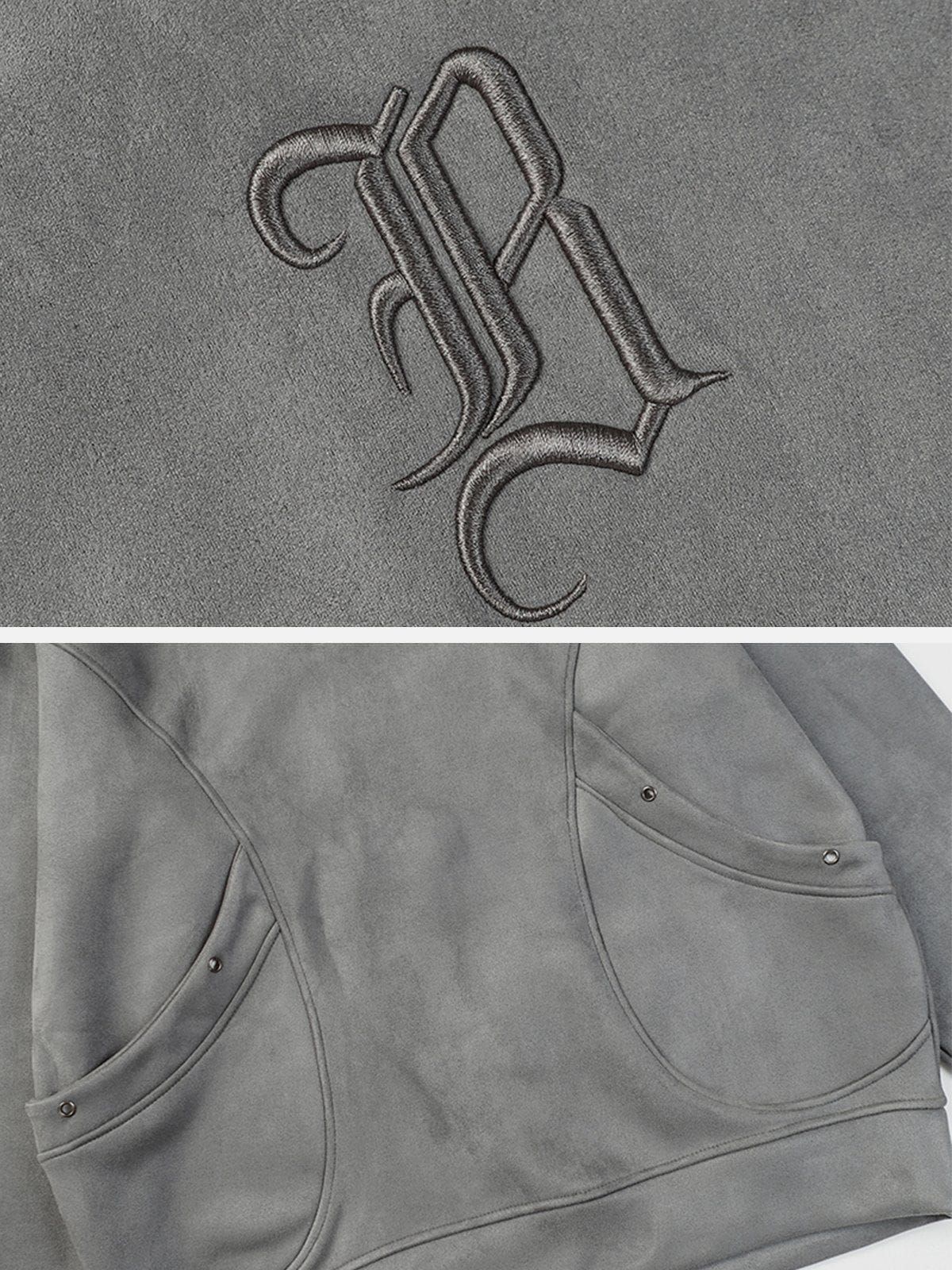 Aelfric Eden Irregular Pocket Suede Hoodie sold by Aelfric Eden product image thumbnail 4