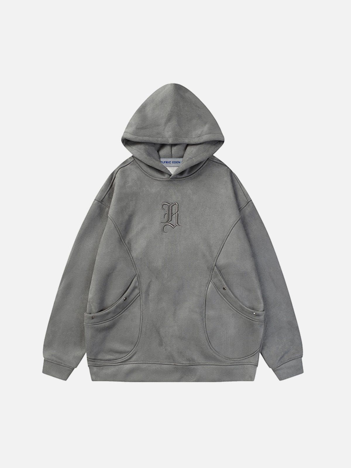 Aelfric Eden Irregular Pocket Suede Hoodie sold by Aelfric Eden