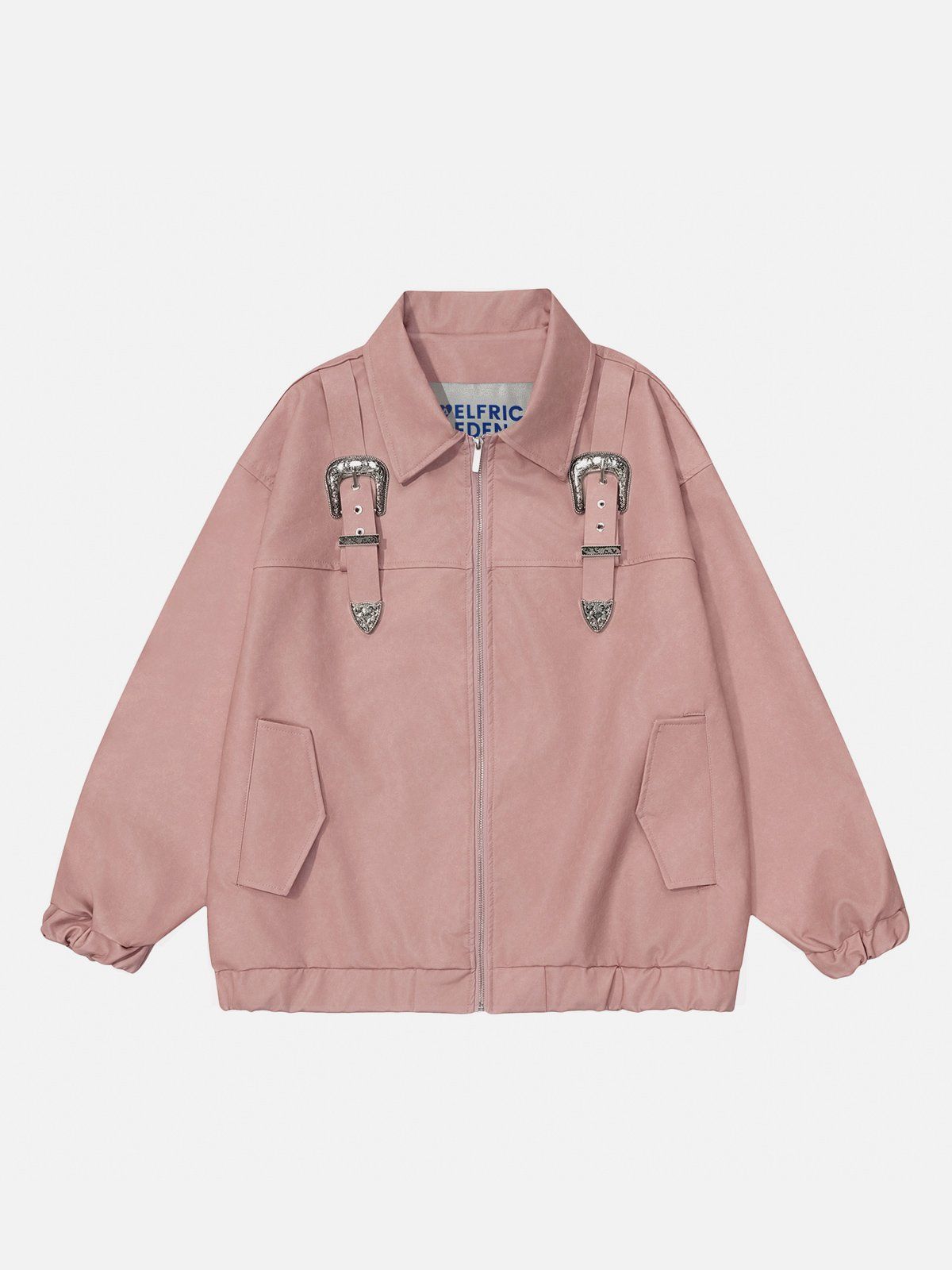 Aelfric Eden Pattern Buckle Faux Leather Jacket sold by Aelfric Eden