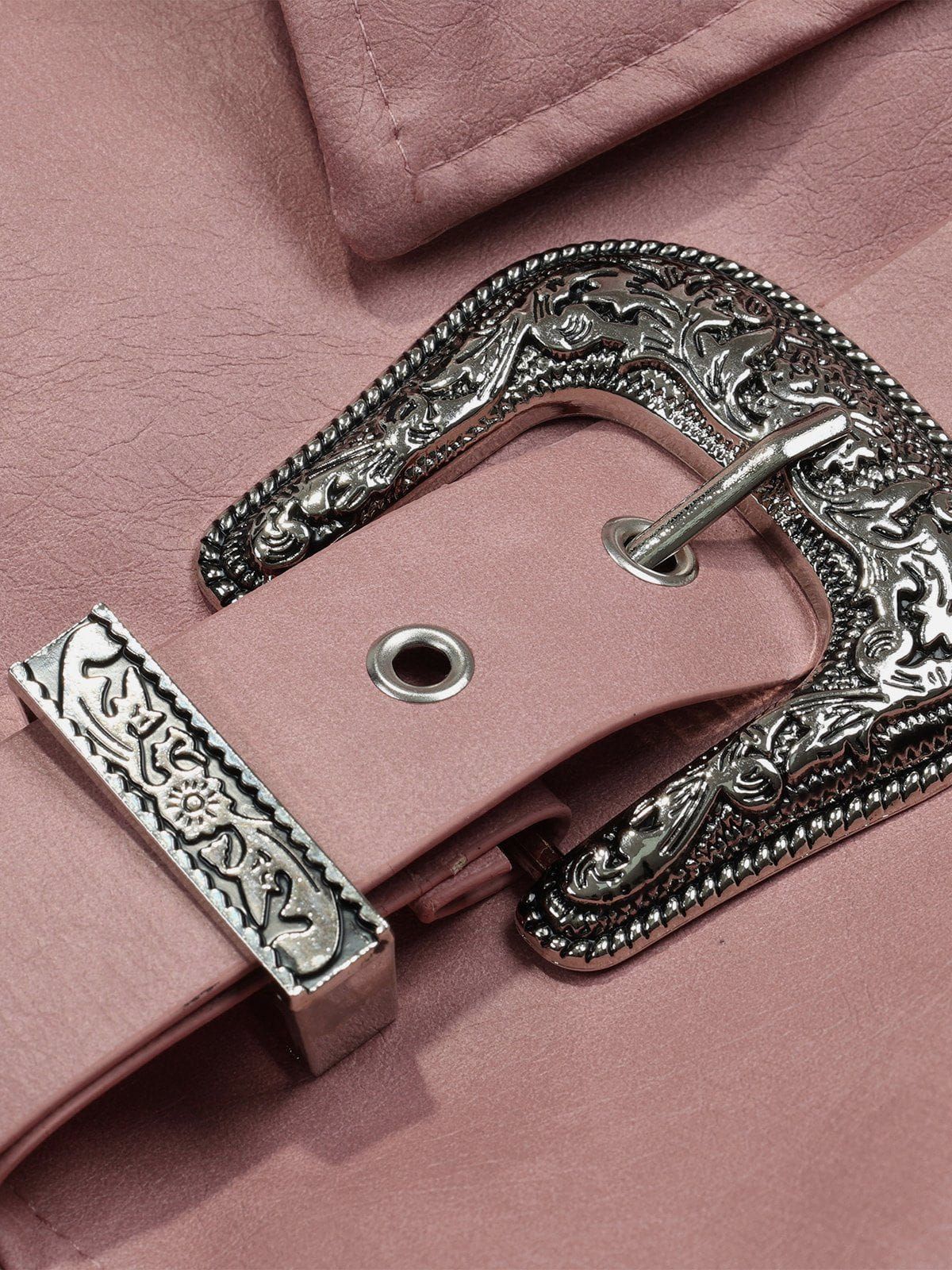 Aelfric Eden Pattern Buckle Faux Leather Jacket sold by Aelfric Eden product image thumbnail 4