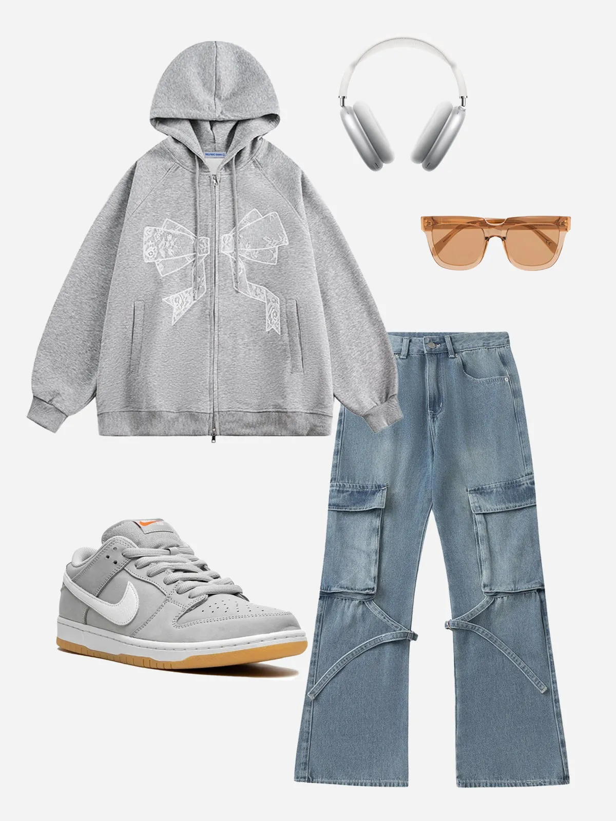 Aelfric Eden Lace Bow Zip Up Hoodie sold by Aelfric Eden product image thumbnail 3