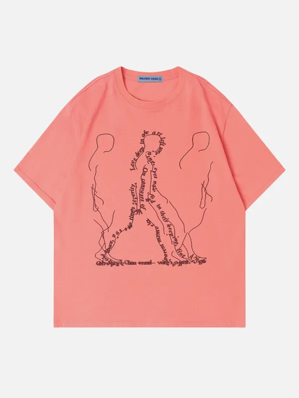 Aelfric Eden Abstract Letter Shadow Print Tee sold by Aelfric Eden