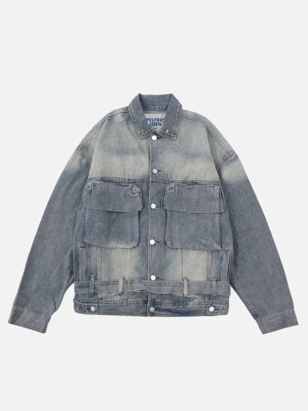 Aelfric Eden Strap Washed Vintage Denim Jacket sold by Aelfric Eden