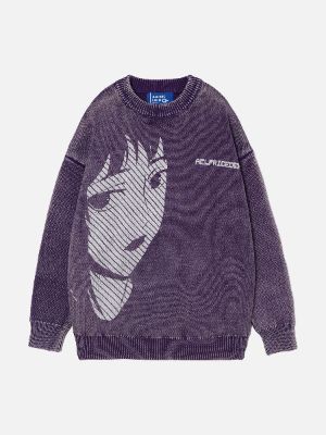[US Only]Anime Girl Print Pullover Sweater sold by Aelfric Eden