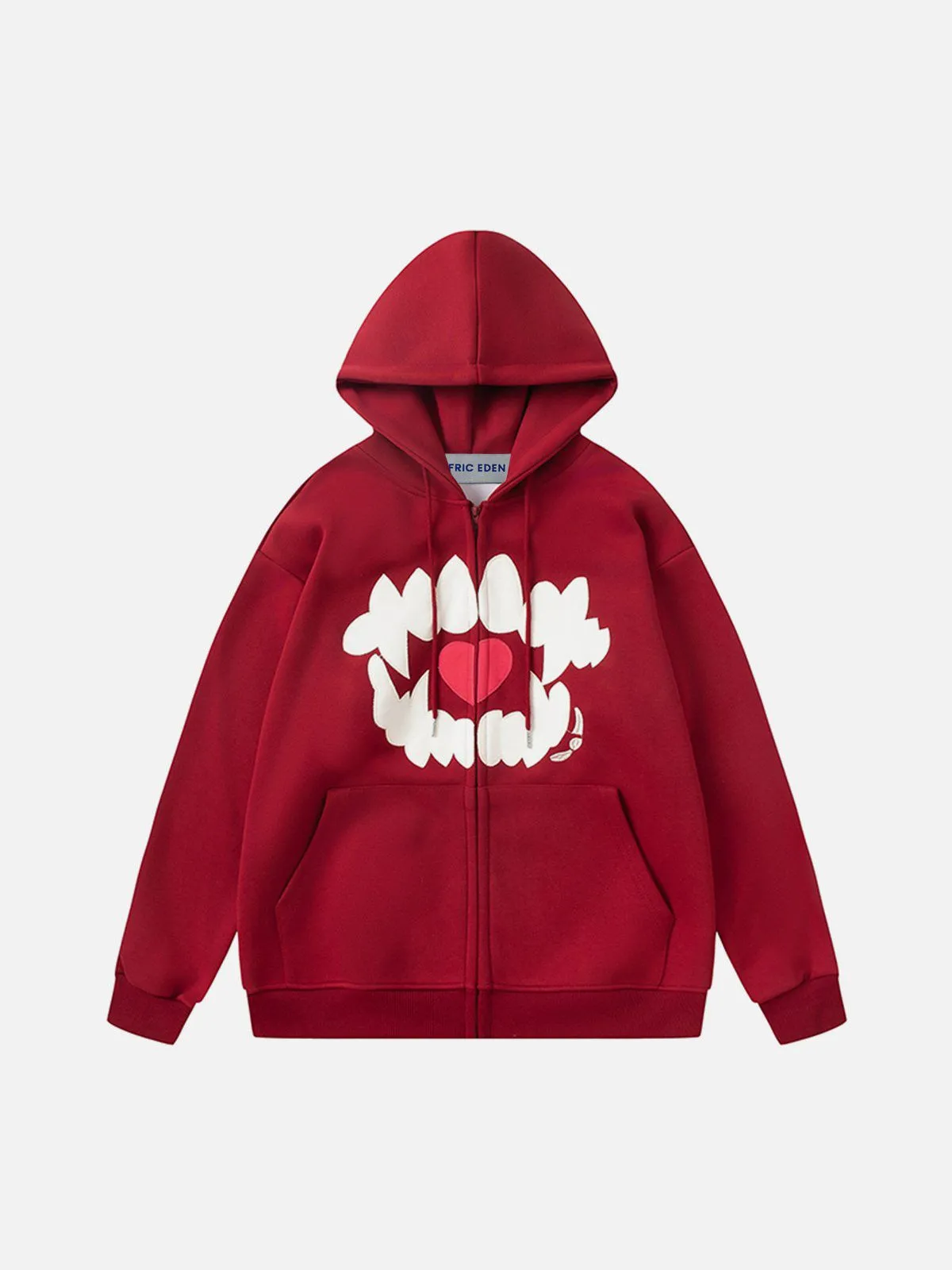Aelfric Eden Embroidery Tooth Heart Zip Up Hoodie sold by Aelfric Eden product image thumbnail 2