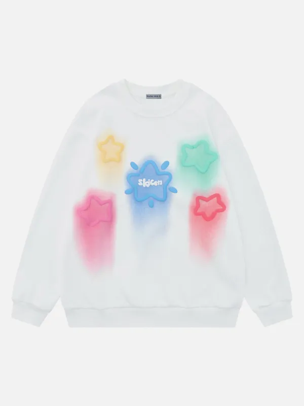 Aelfric Eden Colorful Star Print Sweatshirt sold by Aelfric Eden