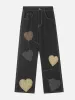 Aelfric Eden Applique Plaid Heart Jeans sold by Aelfric Eden