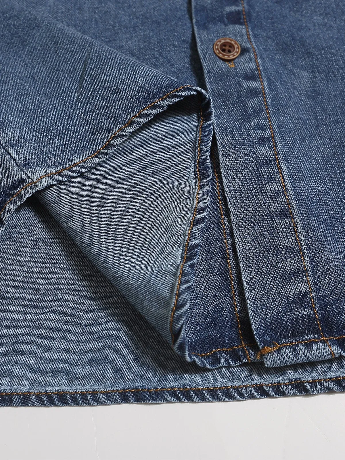 Aelfric Eden Plaid Star Denim Short Sleeve Shirt sold by Aelfric Eden product image thumbnail 4