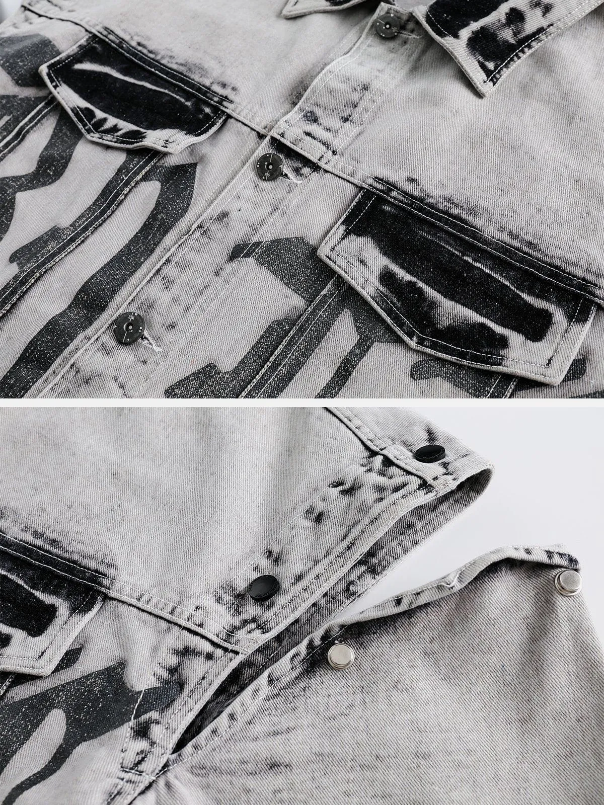 Aelfric Eden Semi Disassembled Washed Denim Jacket sold by Aelfric Eden product image thumbnail 4