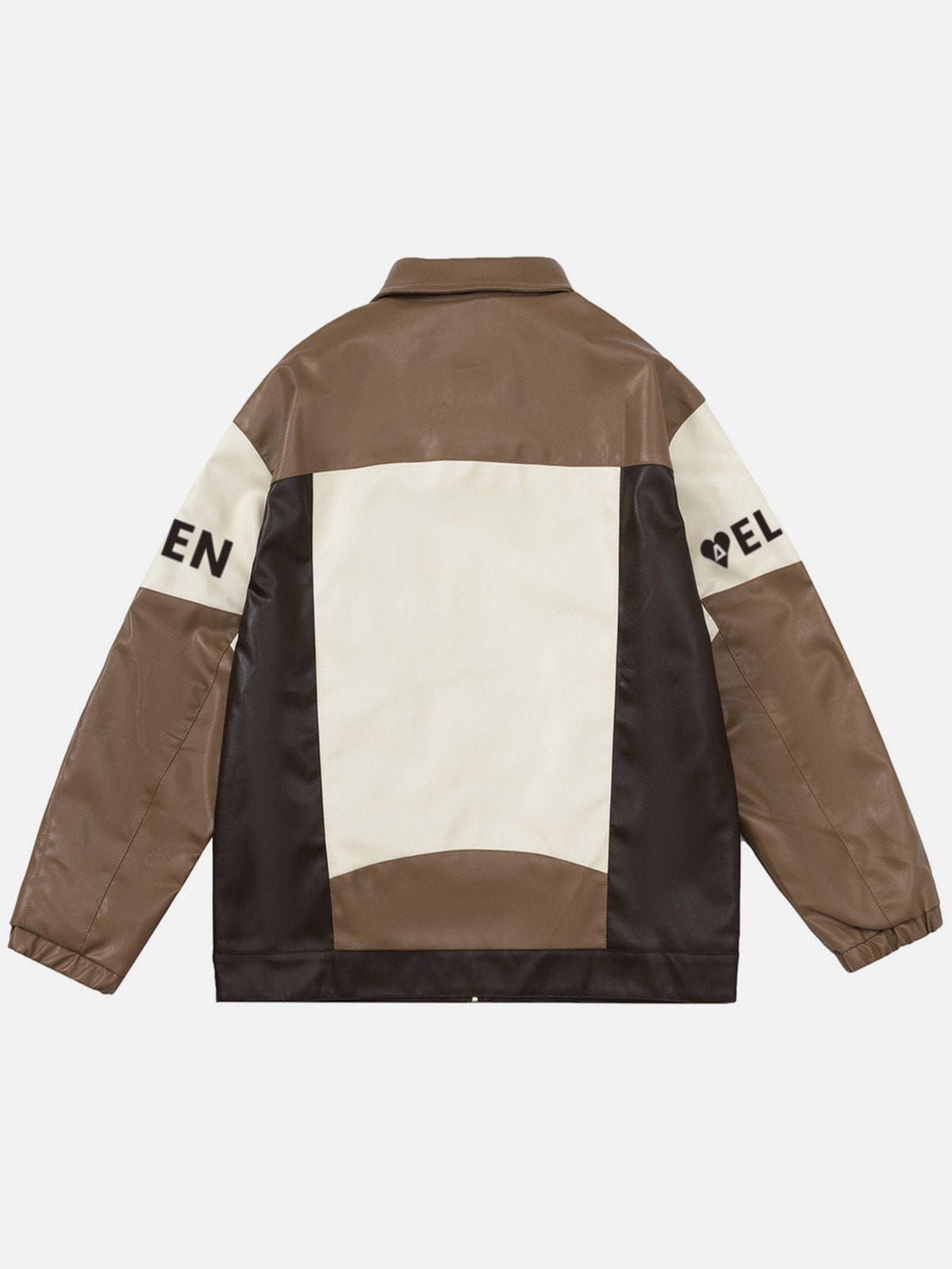 Aelfric Eden Color Blocking Patchwork Faux Leather Jacket sold by Aelfric Eden product image thumbnail 5