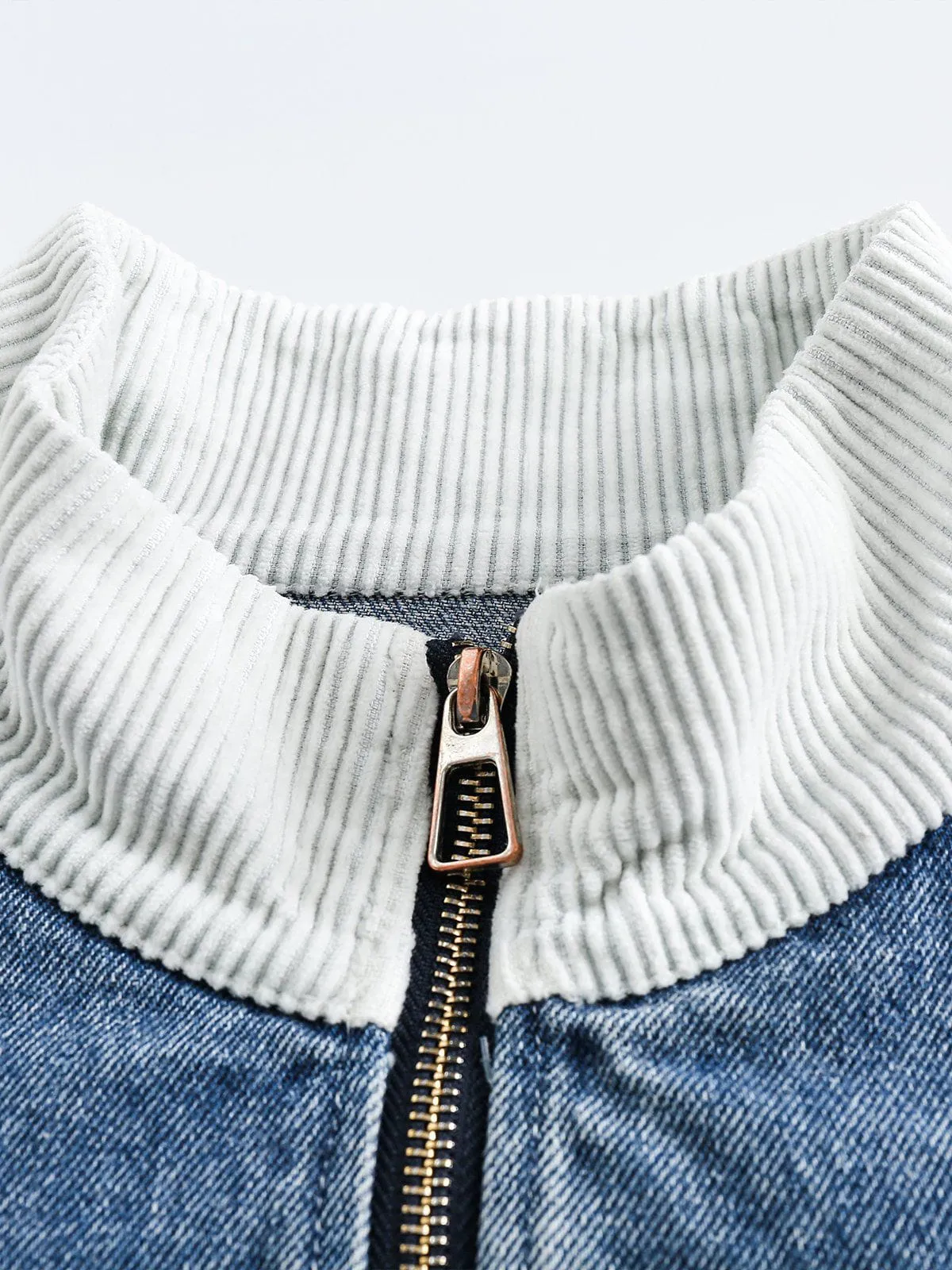 Aelfric Eden Corduroy Patchwork Denim Racing Jacket sold by Aelfric Eden product image thumbnail 3