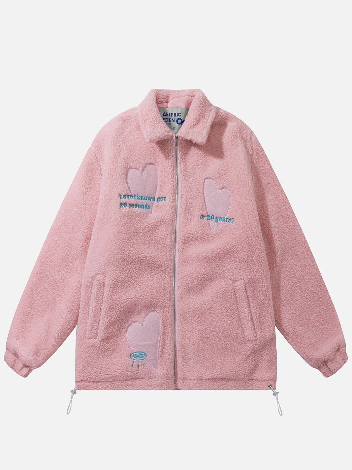 Aelfric Eden Embroidery Heart Sherpa Coat sold by Aelfric Eden