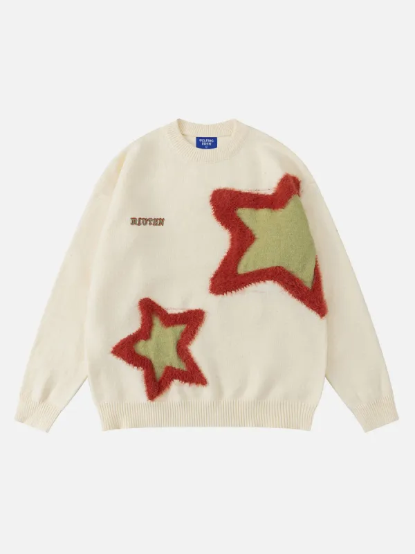 Aelfric Eden 3D Star Plush Design Pattern Sweater sold by Aelfric Eden