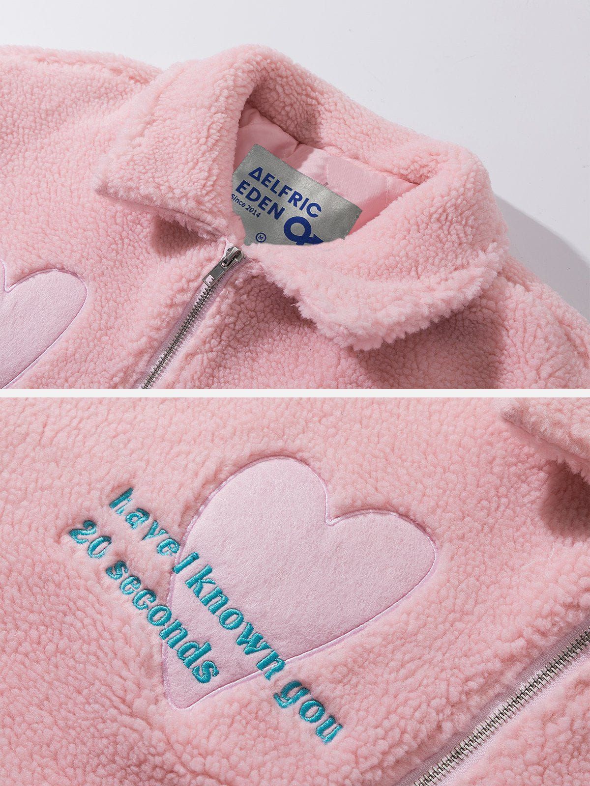 Aelfric Eden Embroidery Heart Sherpa Coat sold by Aelfric Eden product image thumbnail 4